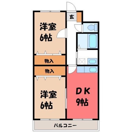 新鹿沼駅 徒歩14分 2階の物件間取画像